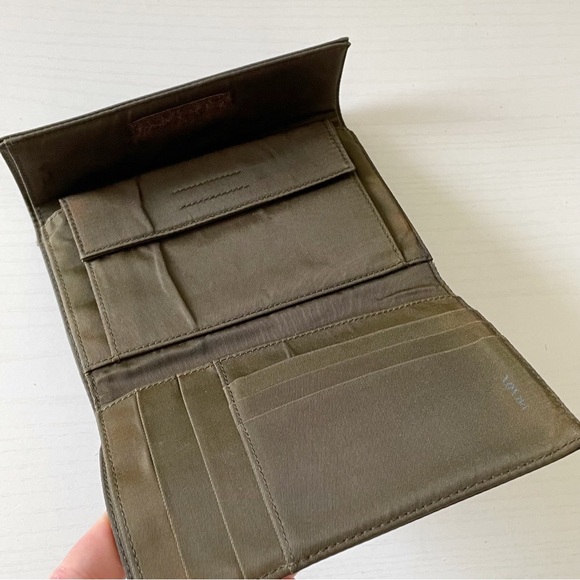 Prada two tone brown nylon Velcro trifold wallet - Picture 6 of 11
